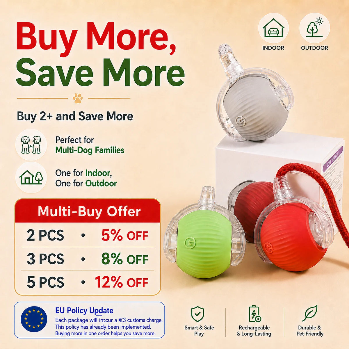 Interactive Rolling Ball Toy for Cats & Dogs - Automatic Chase & Play